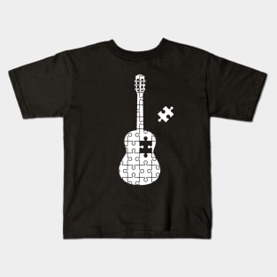 Puzzle Classical Guitar Silhouette Kids T-Shirt